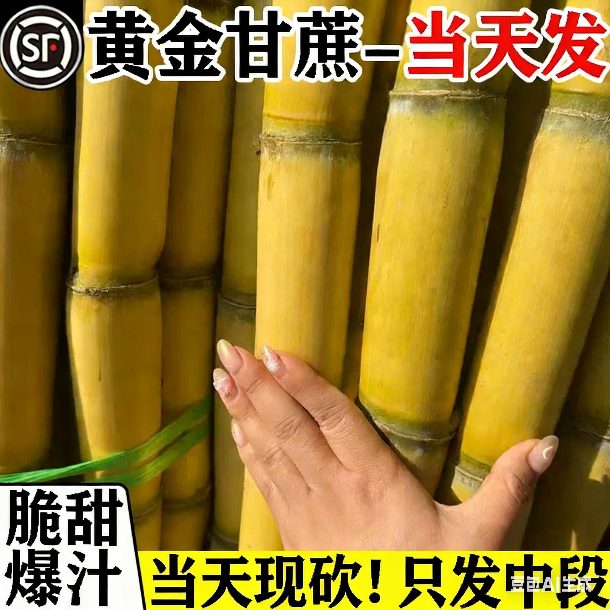 广西黄金甘蔗新鲜整根青皮水果应当季整箱脆甜杆糖庶10斤包邮
