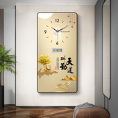 装 饰画钟表挂钟客厅时尚 带温度日历静音家用走廊过道玄关时钟表画