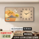 风景玄关装 饰画挂钟餐厅背景墙壁挂画客厅电子万年历家用时钟表