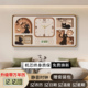 新款 奶油风卡通猫咪餐厅装 饰画电子万年历客厅背景墙钟表静音挂钟