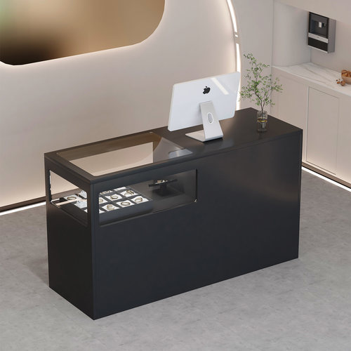 收银台服装店吧台桌2025新款轻奢高级感女装店铺小型玻璃展示柜台