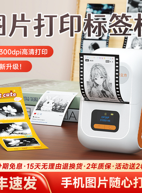 德佟DP26P高清标签打印机照片图片黑白图像简笔画手账贴纸家用热敏不干胶标签机小型打码机手持蓝牙打印机