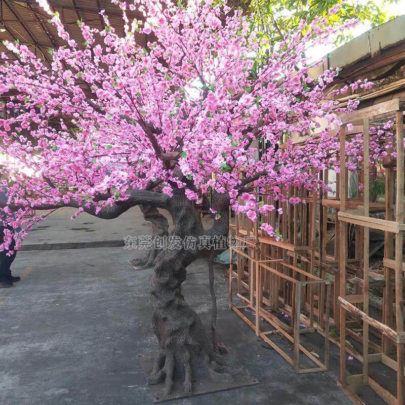 造厂HH021家直销 仿真绿过胶红枫叶璃 人玻钢假枫植树 桃花树樟树