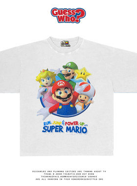 动漫系列 真实270克！oversize短袖3D超级马里奥Short Sleeve Tee