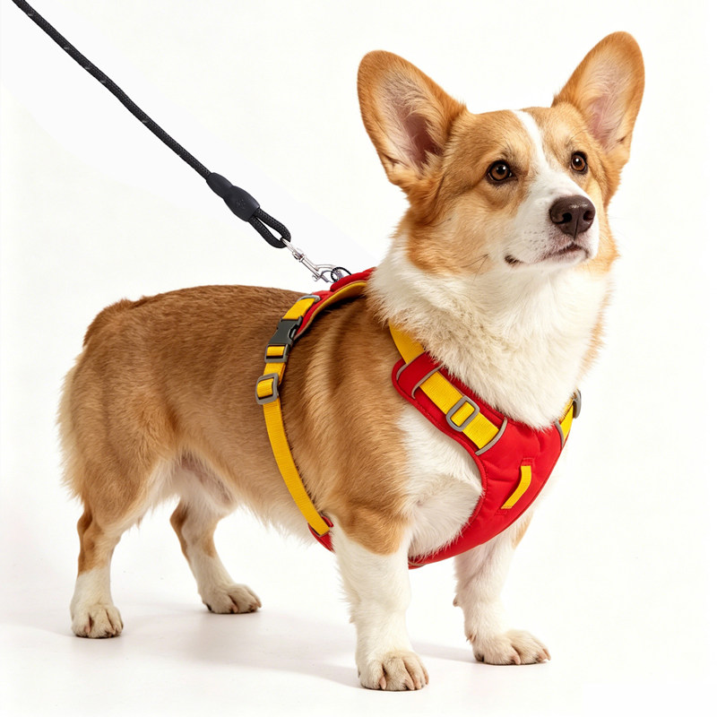 遛狗牵引绳中大型犬柯基比熊柴犬宠物夏天外出防挣脱背心式胸背带图片