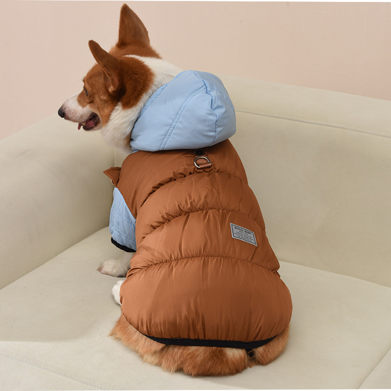 狗狗衣服秋冬款柴犬柯基冬天衣服加绒连帽狗马甲加厚保暖羽绒服冬