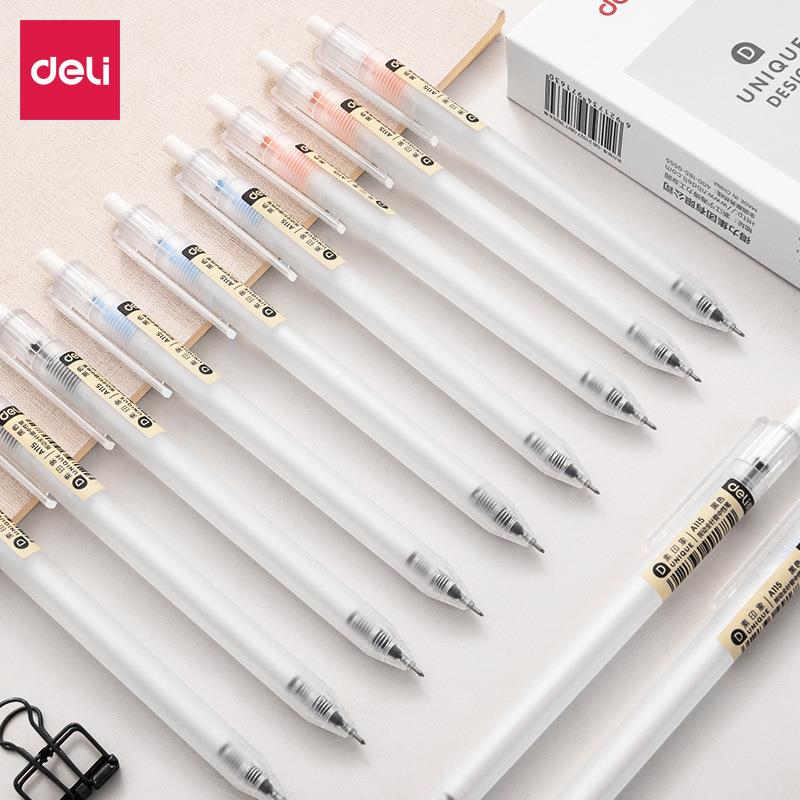文具中性笔.全针管水笔按动签字笔黑色拔盖按压式学生用