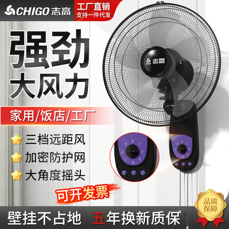 志高电风扇挂壁式家用大