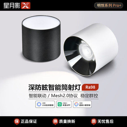 星月影已接入米家APP智能明装射灯客厅圆形led筒灯蓝牙mesh2.0