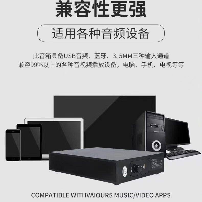 95新处理一体机车载音响音箱低音炮蓝牙usb供电解码木质4寸投影
