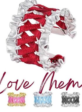 小众电子情书精致编织丝带戒指新款时尚设计感指环饰品