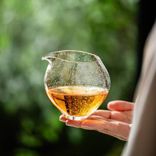 空隐今井美智茶海手工匀杯高硼硅玻璃公道片口耐高温分茶器厚飞鸟