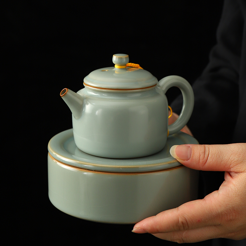 东茗堂汝窑德钟壶陶瓷茶壶泡茶具