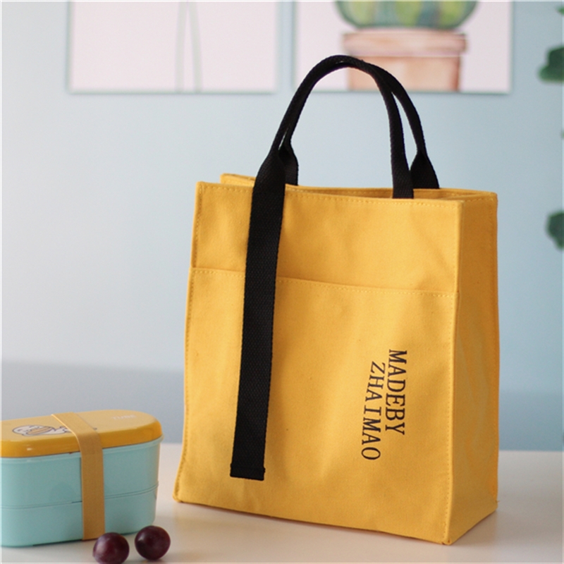 手提袋帆布手拎女饭盒袋便当包带饭包上班族资料包餐盒袋