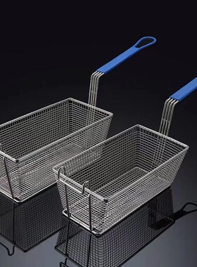 商用不锈钢炸篮炸鸡小吃店专用滤油筛沥水手提篮加厚耐用油炸漏网