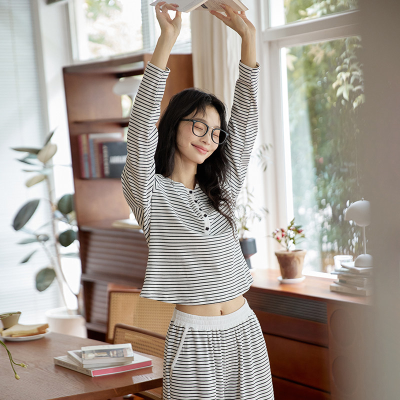 微醺小姐睡衣女套装春秋季2025年新款条纹亲肤高级感家居服可外穿,女士内衣/男士内衣/家居服,睡衣/家居服套装,淘宝优惠券,粉丝福利购,淘宝优惠卷