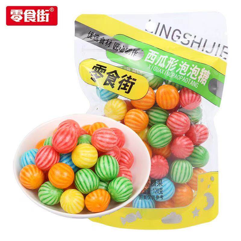 零食店袋装糖果口香糖儿童怀旧多种水果口味夹心西瓜泡泡糖