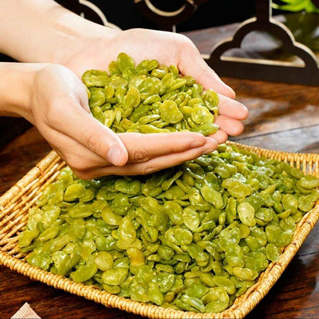 D云南特产云南保山无壳绿心蚕豆瓣小犇翡翠绿豆瓣原味香酥兰花豆