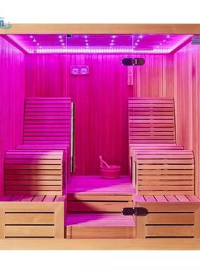 Swankia热销桑拿双人躺位可坐可躺干蒸房Harvia炉汗蒸房