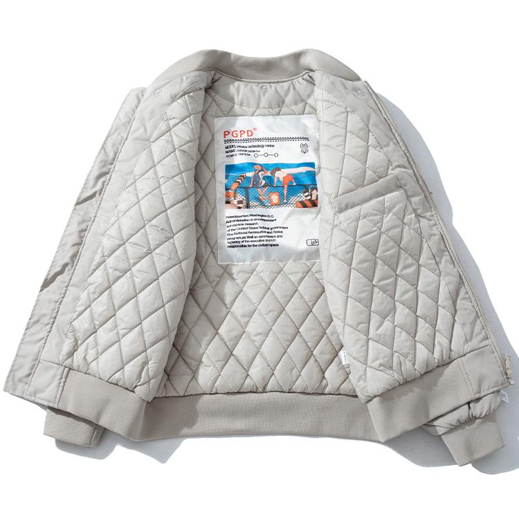 纯色棉质加厚工作服飞行员夹克秋冬用