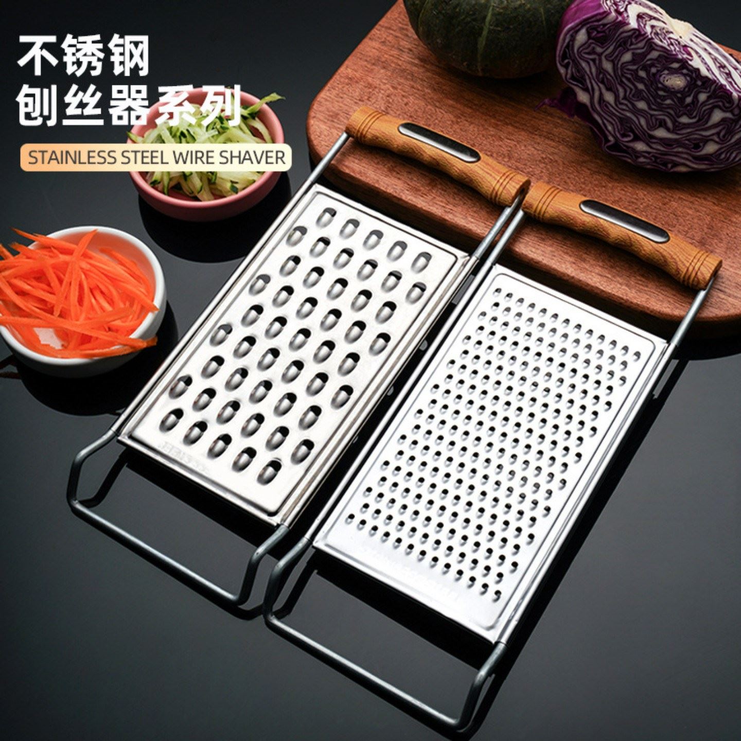 不锈钢多功能刨丝器 家用懒人三合一切菜器土豆切丝器厨房刮丝器