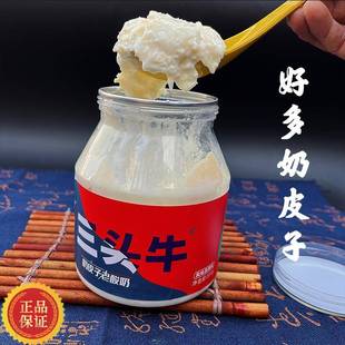 .鲜奶皮子酸奶三头牛配料简单508g内蒙古老酸奶外贸出口