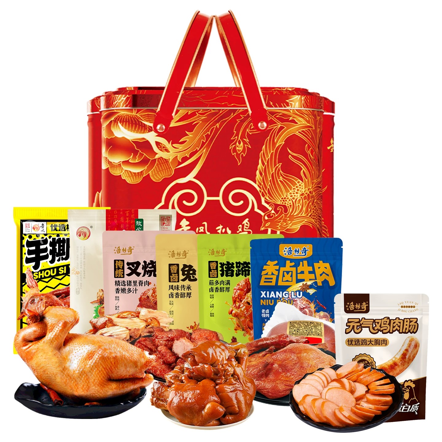 新日期凤祥如意扒鸡礼盒铁桶年货图片