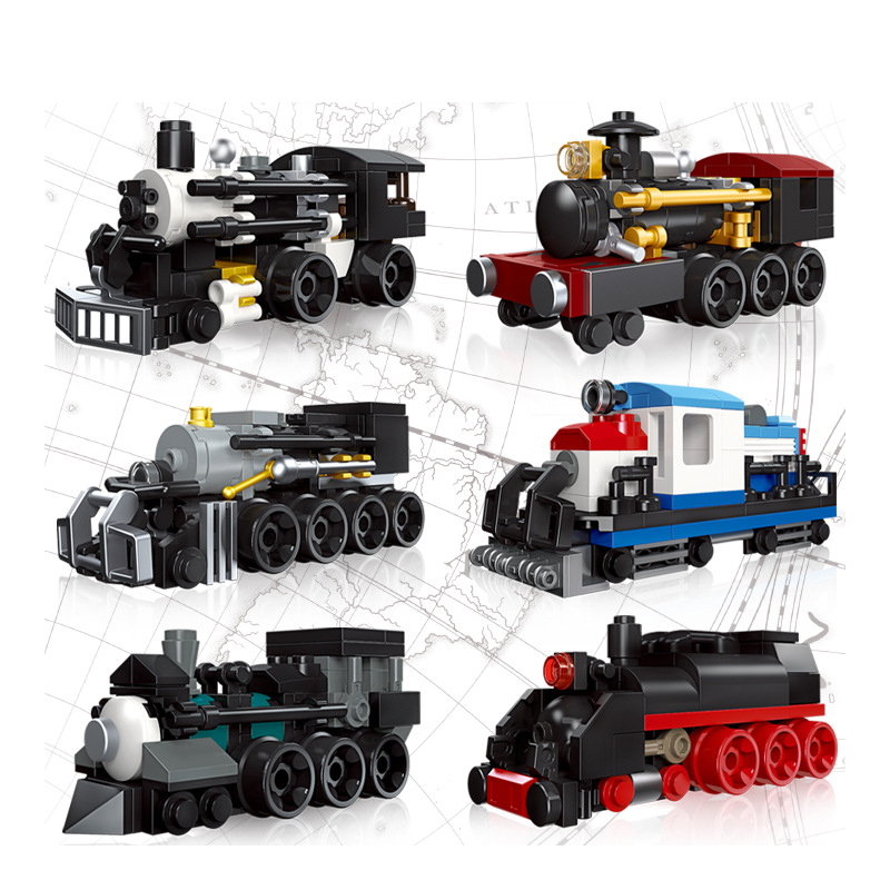 临杰星92307新款迷你火车玩具套装 小DIY智力组装塑胶积木