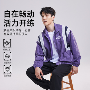 上阵梭织运动服春季新款男训练服防风休闲立领羽毛球服夹克外套女