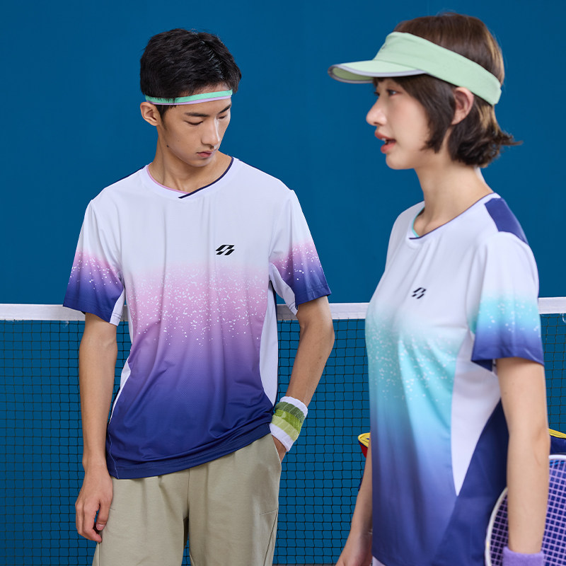 ZenithZest上阵羽毛球服女速干训练服大赛服吸湿排汗短袖羽球衣男