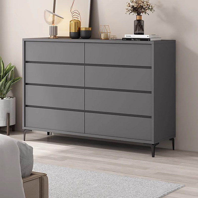 意式卧室八斗抽屉柜铝合金储物柜家用五斗柜落地客厅电视柜床头柜