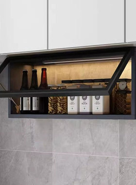 厨房吊柜墙壁柜家用壁橱玻璃门收纳储物柜壁挂置物架铝合金小吊柜