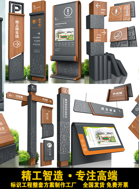 景区导视牌公园指路牌停车场指示牌户外立式精神堡垒导向立牌路标