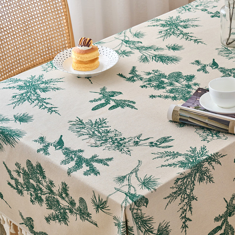 甜纯好看法式田园桌布轻奢复古高级感美式花鸟棉麻餐桌布茶几盖布,居家布艺,桌布,淘宝优惠券,粉丝福利购,淘宝优惠卷