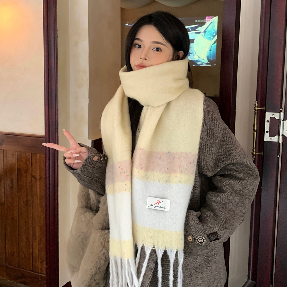 围巾女2025新款秋冬季氛围感韩版保暖加厚情侣围脖高级感加大披肩