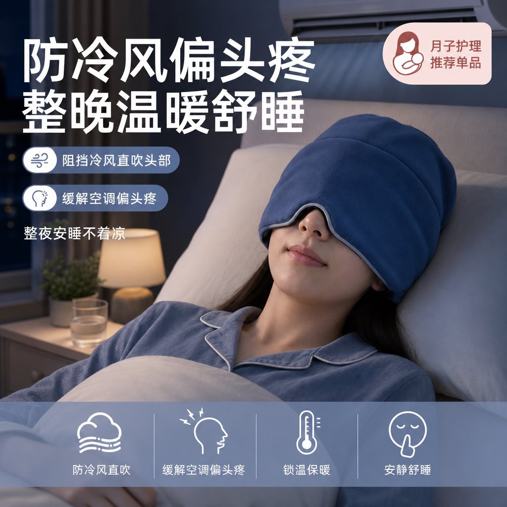 微压重力助眠防风深睡帽图片