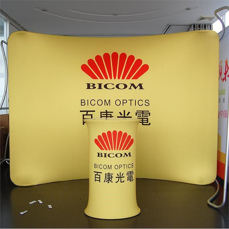 国外快幕秀新款拉网展架快幕秀弧型参展方便携带易安装外地参加展