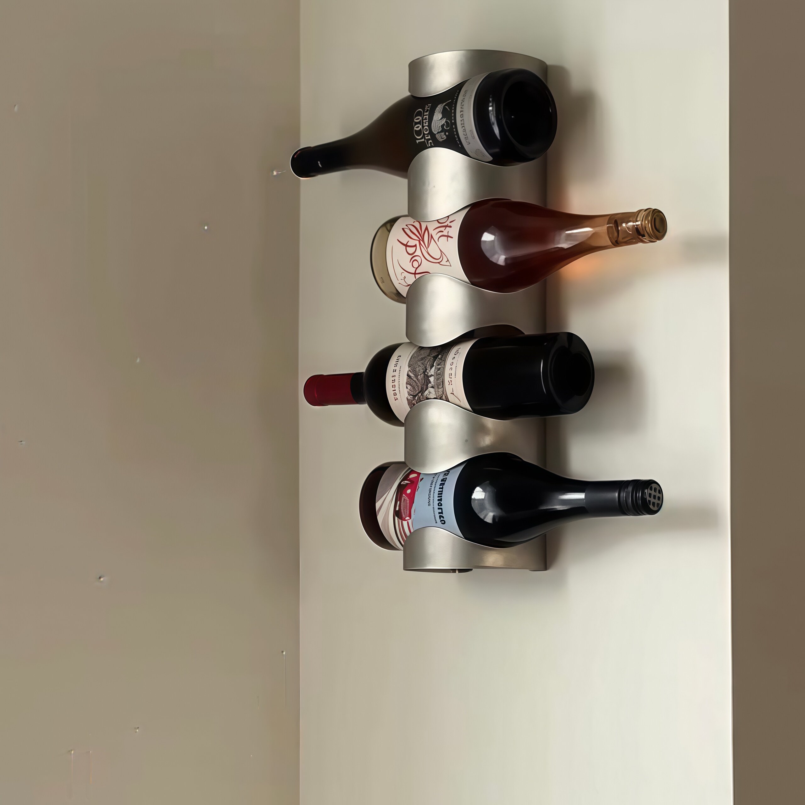 vintage酒架！不锈钢红酒架葡萄酒瓶架家用壁挂式酒柜展示收纳架