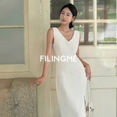 菲埃琳FILINGME26夏装 连衣裙 通勤简约显瘦收腰极简无袖 新款 时尚