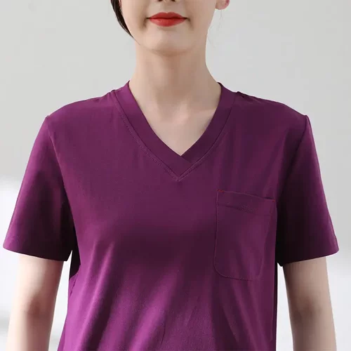 高端弹力棉洗手衣医生护士服分体套装短袖男女ICU工作服手术衣