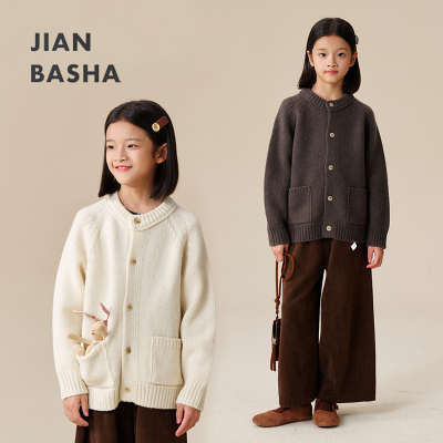 儿童毛衣女童针织衫100%绵羊毛