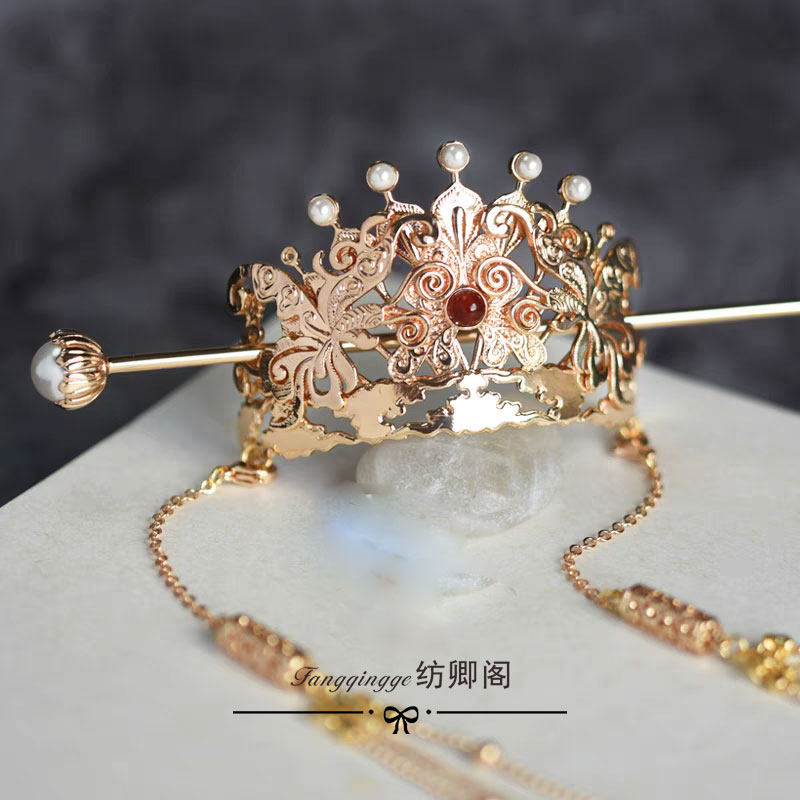 珍珠【发冠+发簪】男女通用束发头冠汉服马面裙古装古风cos头饰