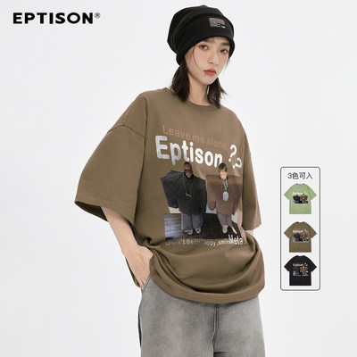 Eptison夏季新款短袖T恤个性趣味人物230G重磅设计感小众宽松上衣