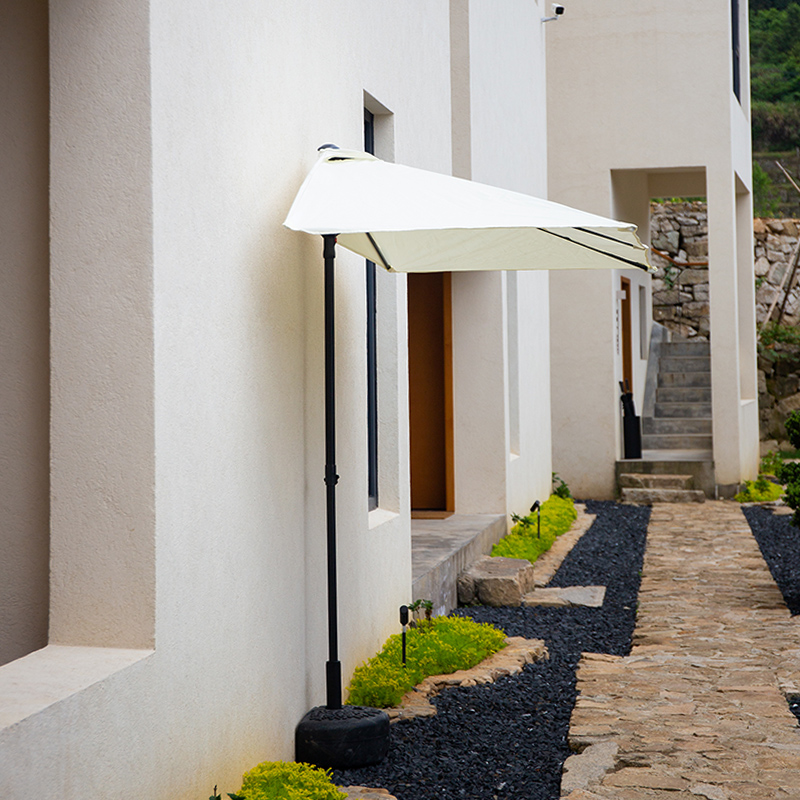 户外半边伞靠墙遮阳伞花园阳台单边伞咖啡厅侧边伞室外摆摊沙滩伞