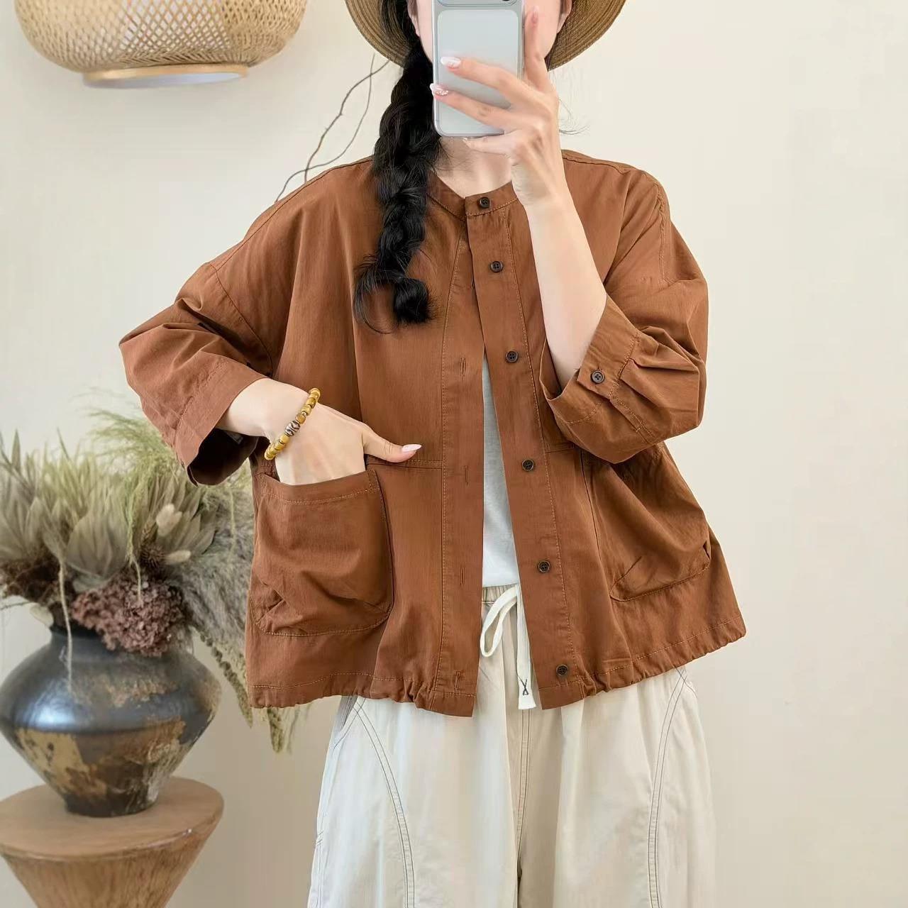 26年夏款衬衣七分袖女宽松休闲衬衫