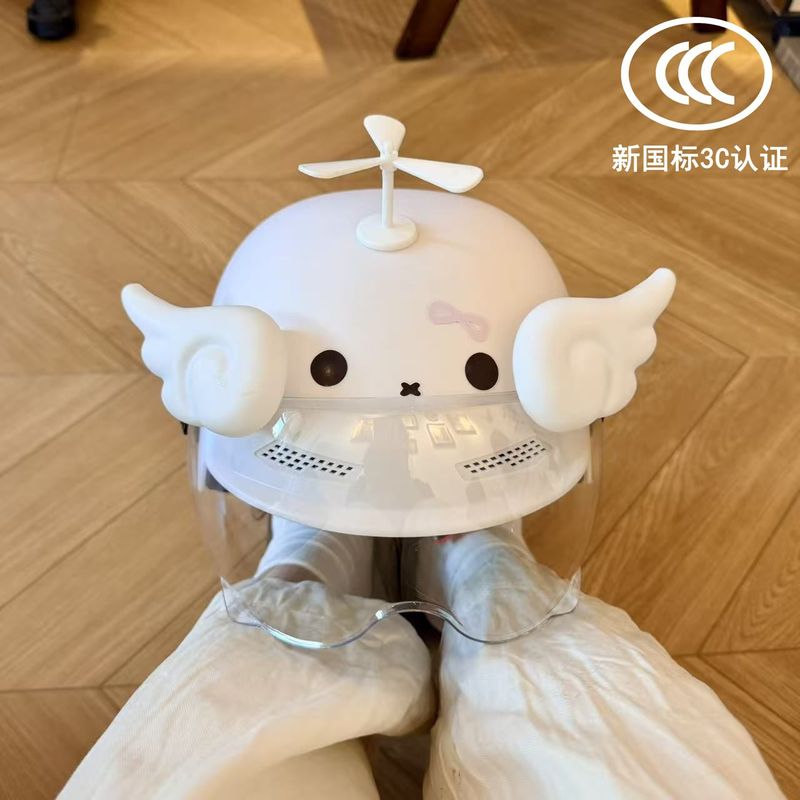 3C头盔电动车电瓶车四季成人女生头盔防晒安全帽夏季可爱半盔通用