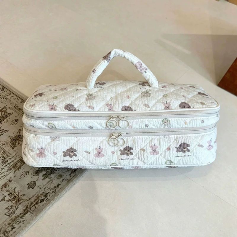手提吹风机收纳袋加厚便携高颜值绗缝卷发棒直板夹美发工具收纳包