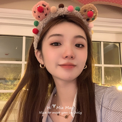 网红小丑毛绒发箍女2025秋冬新款