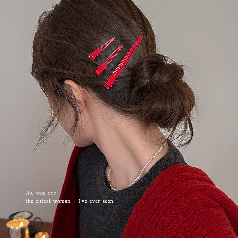 安可拉红发夹女无痕侧边化妆夹