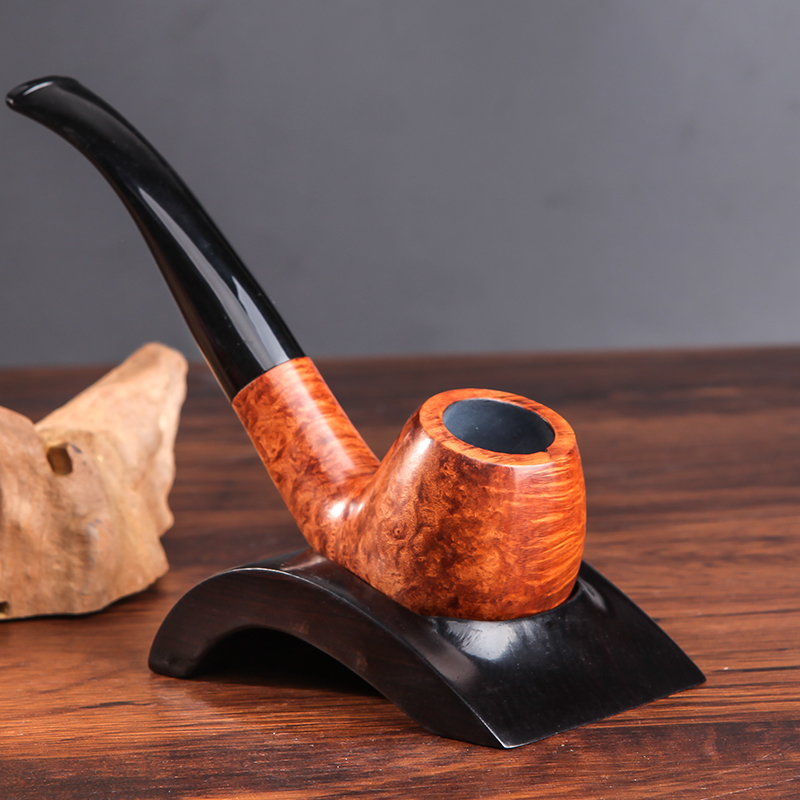 实木创意弧形洞洞烟斗架檀木便携家用单位烟斗展示架男士烟斗配件
